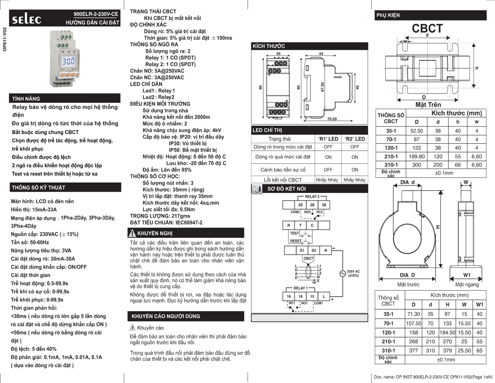 HƯỚNG DẪN CÀI ĐẶT RELAY DÒNG RÒ